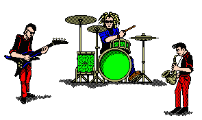 A band is playing punk music